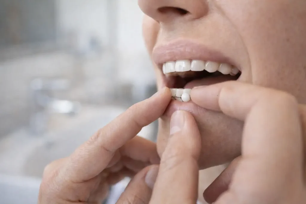 Application de cire orthodontique pour protéger un fil de contention