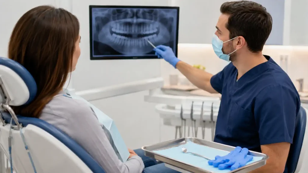 Contrôle au cabinet dentaire après l’annonce de plusieurs caries