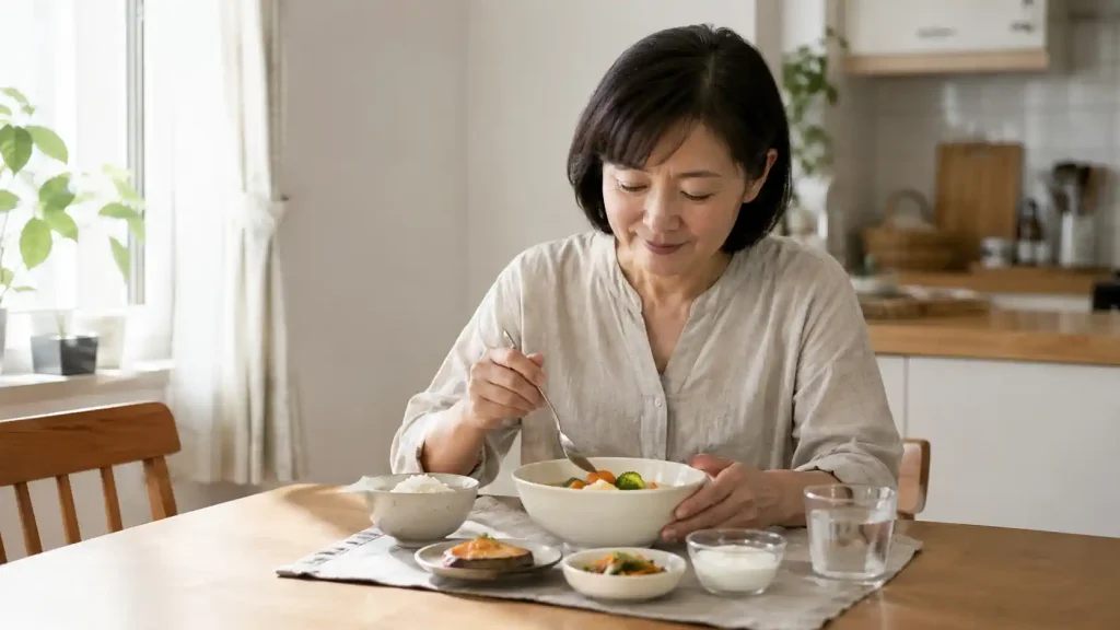 Repas simple en petites portions après une appendicectomie